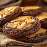 A batch of gooey brookies with a crisp cookie top and fudgy brownie base.